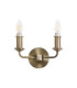 Banyan 2 Light Switched Wall Lamp Without Shade E14 Antique Brass-2