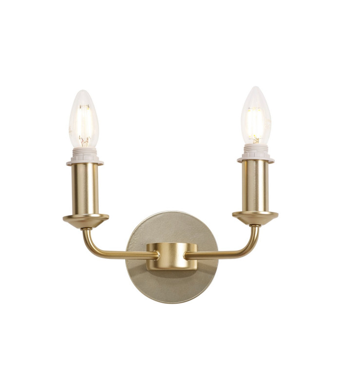 Banyan 2 Light Switched Wall Lamp Without Shade E14 Satin Nickel-1