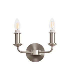 Banyan 2 Light Switched Wall Lamp Without Shade E14 Satin Nickel-2