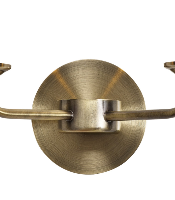 Banyan 2 Light Switched Wall Lamp Without Shade E14 Antique Brass-4
