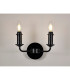 Banyan 2 Light Switched Wall Lamp Without Shade E14 Matt Black-2