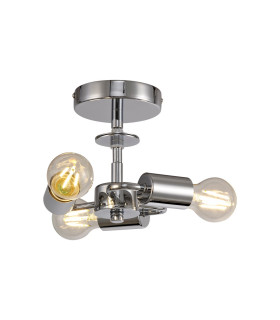 Baymont 24cm Polished Chrome 3 Light E27 Universal Drop Flush  Suitable For A Vast Selection Of Shades-1