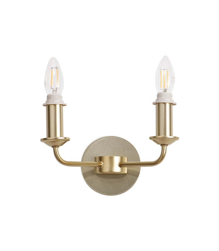 Banyan 2 Light Switched Wall Lamp Without Shade E14 Satin Nickel-8