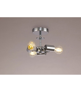 Baymont 24cm Polished Chrome 3 Light E27 Universal Drop Flush  Suitable For A Vast Selection Of Shades-2