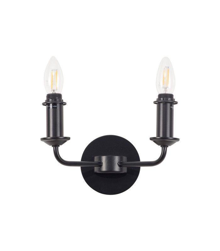Banyan 2 Light Switched Wall Lamp Without Shade E14 Matt Black-4