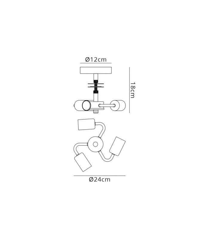 Baymont 24cm Polished Chrome 3 Light E27 Universal Drop Flush  Suitable For A Vast Selection Of Shades-3