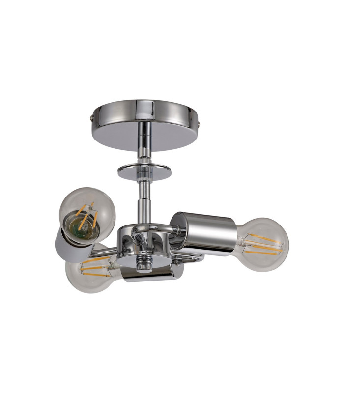 Baymont 24cm Polished Chrome 3 Light E27 Universal Drop Flush  Suitable For A Vast Selection Of Shades-4