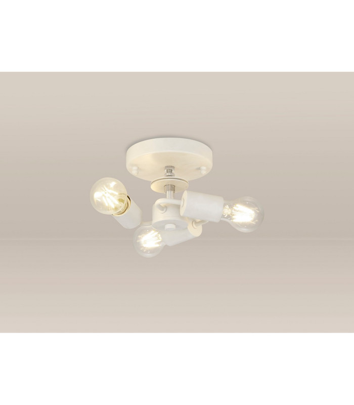 Baymont 22.5cm White 3 Light E27 Universal Flush Ceiling Fixture Suitable For A Vast Selection Of Shades-2