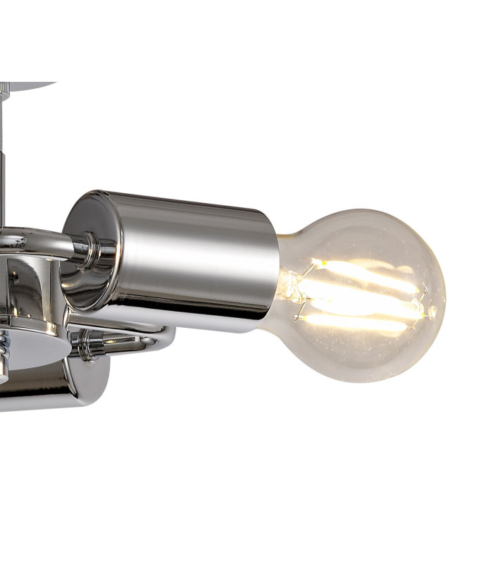 Baymont 24cm Polished Chrome 3 Light E27 Universal Drop Flush  Suitable For A Vast Selection Of Shades-7