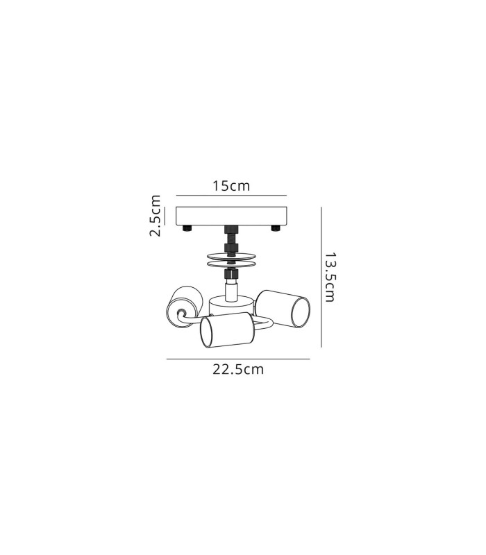 Baymont 22.5cm White 3 Light E27 Universal Flush Ceiling Fixture Suitable For A Vast Selection Of Shades-3