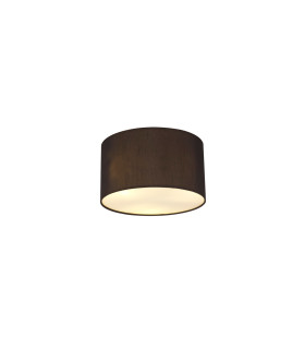 Baymont White 3 Light E27 Flush With A 30cm x 17cm Faux Silk Shade Black/White Laminate-1