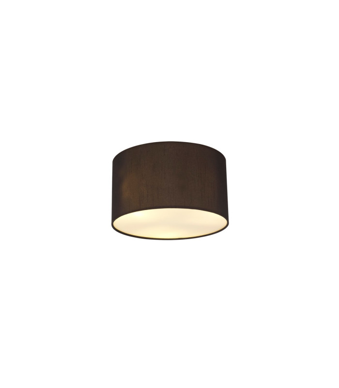 Baymont White 3 Light E27 Flush With A 30cm x 17cm Faux Silk Shade Black/White Laminate-1