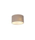 Baymont White 3 Light E27 Flush With 30cm x 17cm Faux Silk Shade Grey/White Laminate & Frosted Acrylic Diffuser-1
