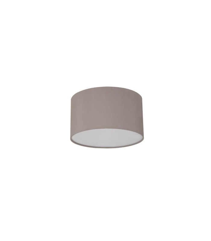 Baymont White 3 Light E27 Flush With 30cm x 17cm Faux Silk Shade Grey/White Laminate & Frosted Acrylic Diffuser-4