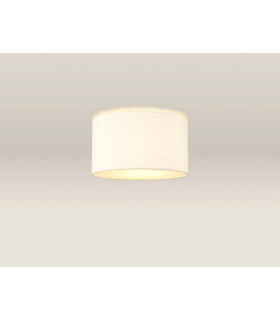 Baymont White 3 Light E27 Flush With 30cm x 17cm Faux Silk Shade Ivory Pearl/White Laminate-2