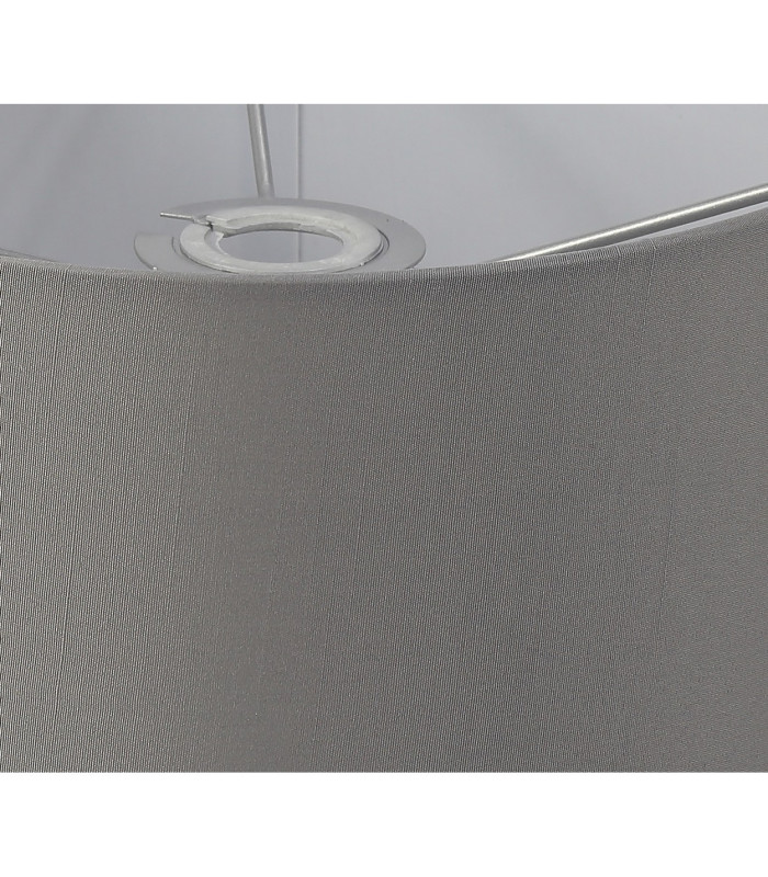 Baymont White 3 Light E27 Flush With 30cm x 17cm Faux Silk Shade Grey/White Laminate & Frosted Acrylic Diffuser-9
