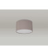 Baymont White 3 Light E27 Flush With 30cm x 17cm Faux Silk Shade Grey/White Laminate & Frosted Acrylic Diffuser-12