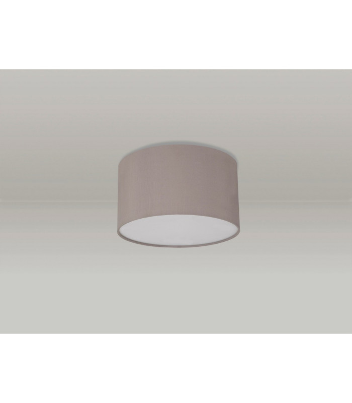 Baymont White 3 Light E27 Flush With 30cm x 17cm Faux Silk Shade Grey/White Laminate & Frosted Acrylic Diffuser-12