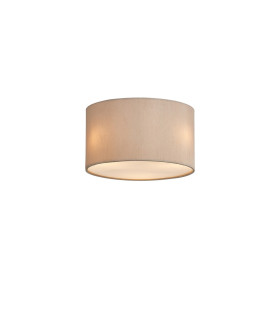Baymont White 3 Light E27 Flush With 30cm x 17cm Dual Faux Silk Shade Nude Beige/Moonlight-1