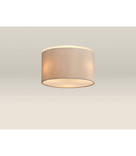 Baymont White 3 Light E27 Flush With 30cm x 17cm Dual Faux Silk Shade Nude Beige/Moonlight-2