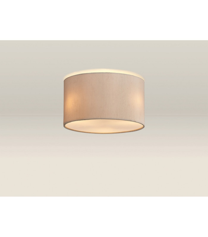Baymont White 3 Light E27 Flush With 30cm x 17cm Dual Faux Silk Shade Nude Beige/Moonlight-2