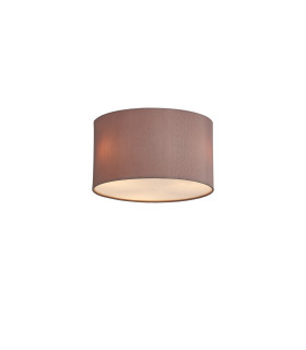 Baymont White 3 Light E27 Flush With 30cm x 17cm Dual Faux Silk Shade Taupe/Halo Gold & Frosted Acrylic Diffuser-1