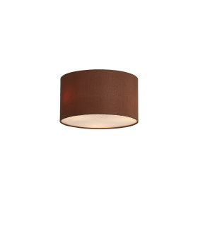 Baymont White 3 Light E27 Flush With 30cm x 17cm Dual Faux Silk Shade Raw Cocoa/Grecian Bronze-1