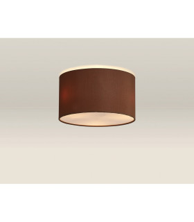 Baymont White 3 Light E27 Flush With 30cm x 17cm Dual Faux Silk Shade Raw Cocoa/Grecian Bronze-2