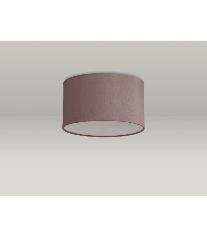 Baymont White 3 Light E27 Flush With 30cm x 17cm Dual Faux Silk Shade Taupe/Halo Gold & Frosted Acrylic Diffuser-12