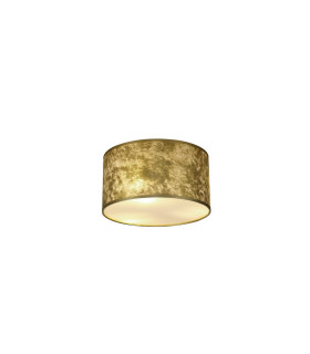 Baymont White 3 Light E27 Flush With 30cm x 17cm Gold Leaf With White Lining Shade & Frosted Acrylic Diffuser-1