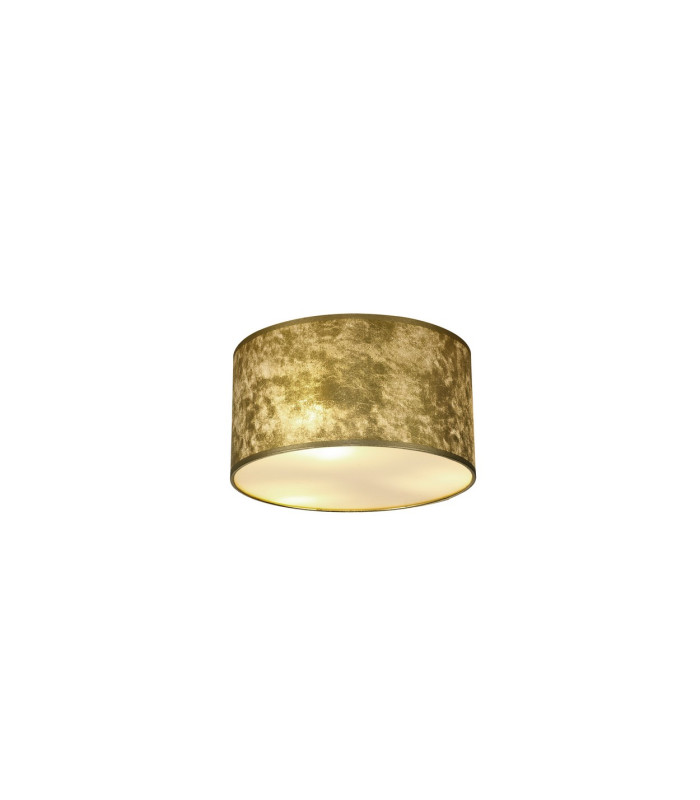 Baymont White 3 Light E27 Flush With 30cm x 17cm Gold Leaf With White Lining Shade & Frosted Acrylic Diffuser-1