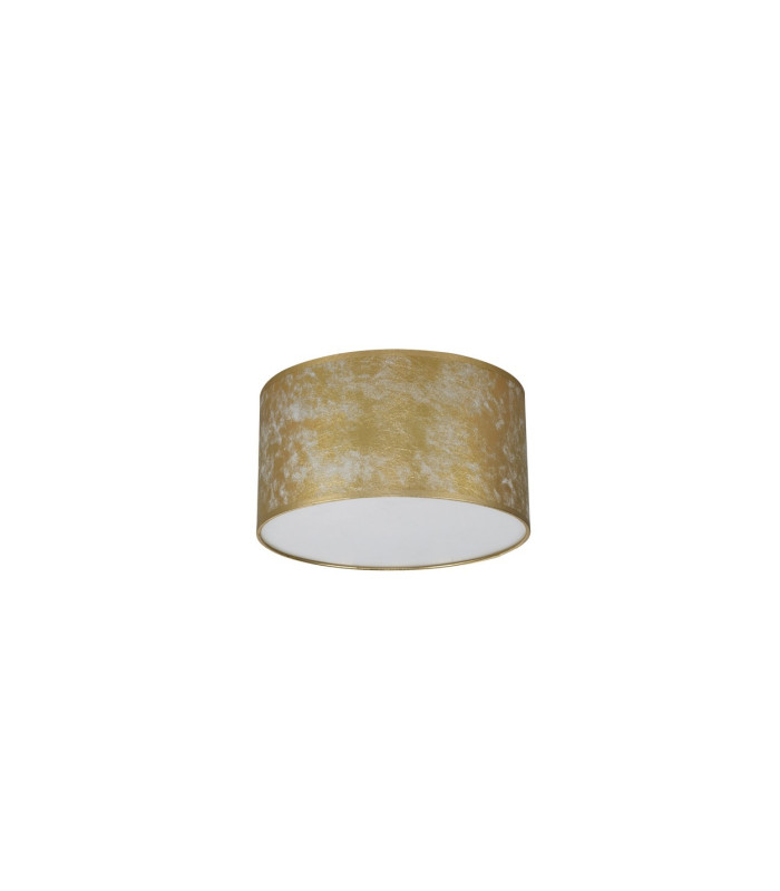 Baymont White 3 Light E27 Flush With 30cm x 17cm Gold Leaf With White Lining Shade & Frosted Acrylic Diffuser-4