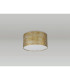 Baymont White 3 Light E27 Flush With 30cm x 17cm Gold Leaf With White Lining Shade & Frosted Acrylic Diffuser-12