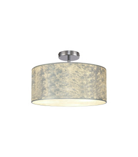 Baymont Polished Chrome 3 Light E27 Drop Flush With 40cm x 18cm Silver Leaf Shade-1