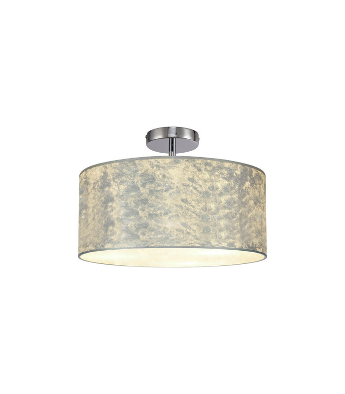 Baymont Polished Chrome 3 Light E27 Drop Flush With 40cm x 18cm Silver Leaf Shade-1