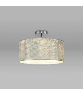 Baymont Polished Chrome 3 Light E27 Drop Flush With 40cm x 18cm Silver Leaf Shade-3