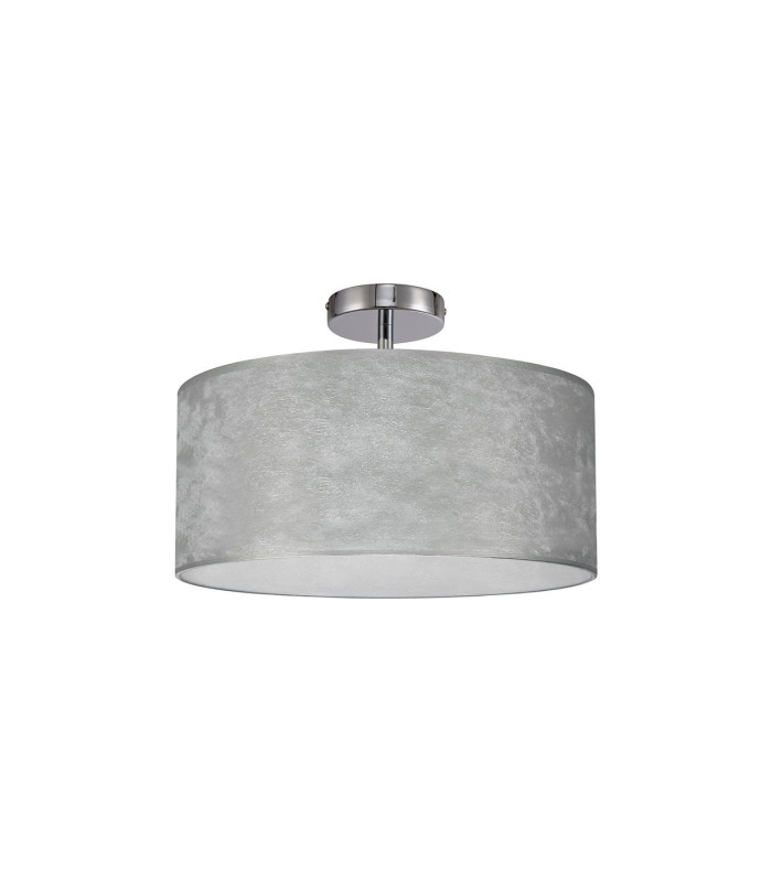 Baymont Polished Chrome 3 Light E27 Drop Flush With 40cm x 18cm Silver Leaf Shade-4