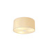 Baymont Polished Chrome 3 Light E27 Flush Ceiling With 40cm x 18cm Faux Silk Shade Ivory Pearl/White Laminate-1