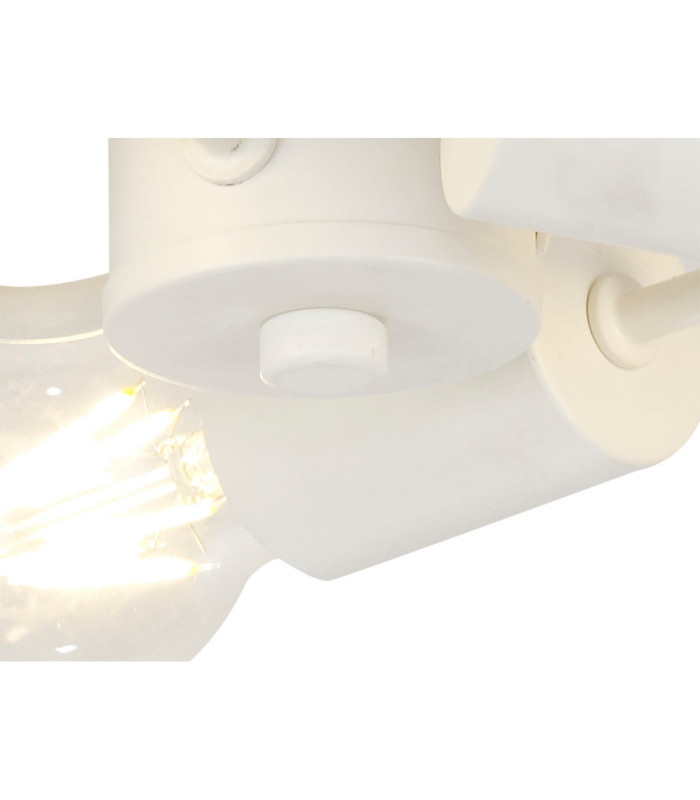 Baymont White 3 Light E27 Flush With 30cm x 25cm Faux Silk Shade Ivory Pearl/White Laminate-7