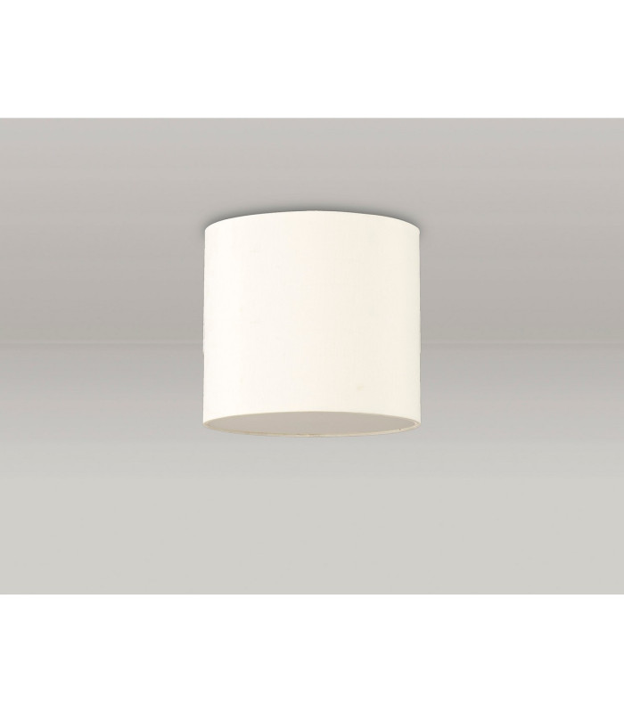 Baymont White 3 Light E27 Flush With 30cm x 25cm Faux Silk Shade Ivory Pearl/White Laminate-12