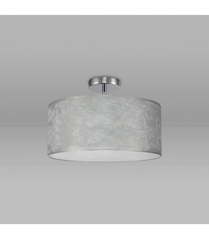 Baymont Polished Chrome 3 Light E27 Drop Flush With 40cm x 18cm Silver Leaf Shade-11