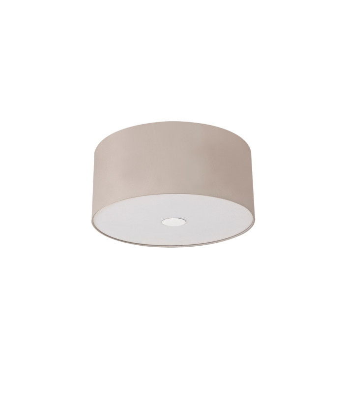 Baymont Polished Chrome 3 Light E27 Flush Ceiling With 40cm x 18cm Dual Faux Silk Shade Nude Beige/Moonlight-4