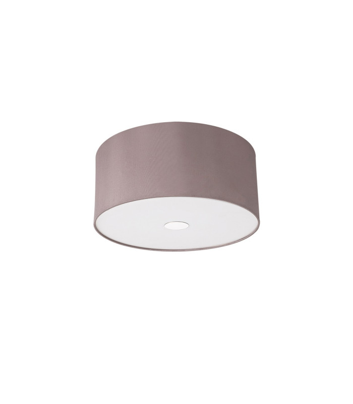 Baymont Polished Chrome 3 Light E27 Flush Ceiling With 40cm x 18cm Dual Faux Silk Shade Taupe/Halo Gold-4