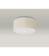 Baymont Polished Chrome 3 Light E27 Flush Ceiling With 40cm x 18cm Faux Silk Shade Ivory Pearl/White Laminate-13