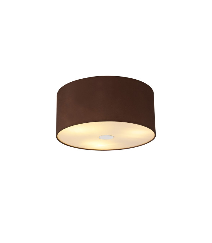 Baymont Polished Chrome 3 Light E27 Flush Ceiling With 40cm x 18cm Dual Faux Silk Shade Cocoa/Grecian Bronze-1