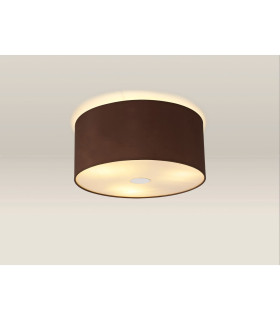 Baymont Polished Chrome 3 Light E27 Flush Ceiling With 40cm x 18cm Dual Faux Silk Shade Cocoa/Grecian Bronze-2