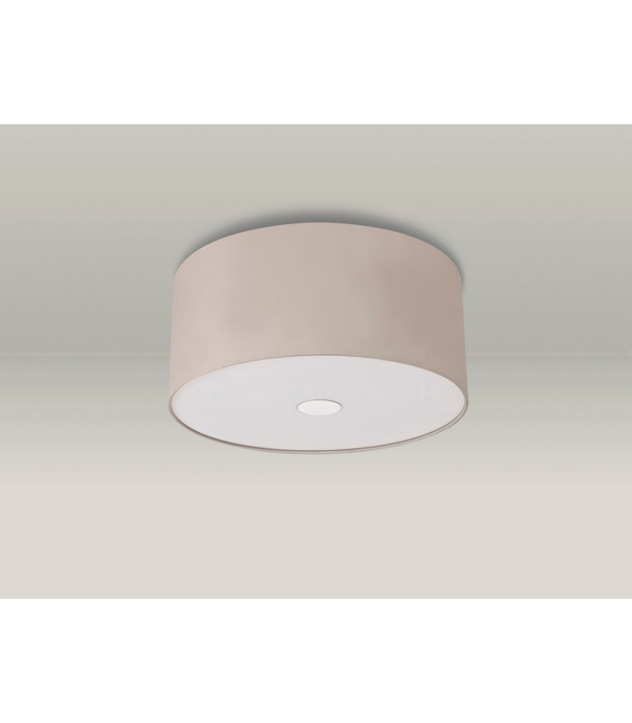 Baymont Polished Chrome 3 Light E27 Flush Ceiling With 40cm x 18cm Dual Faux Silk Shade Nude Beige/Moonlight-13