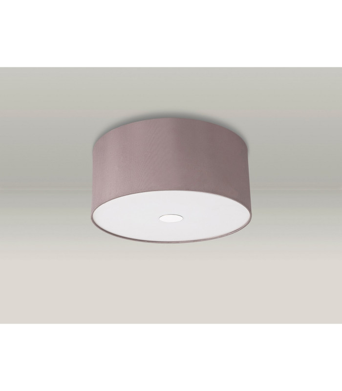 Baymont Polished Chrome 3 Light E27 Flush Ceiling With 40cm x 18cm Dual Faux Silk Shade Taupe/Halo Gold-13