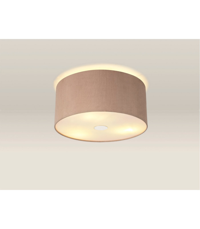 Baymont Polished Chrome 3 Light E27 Flush Ceiling With 40cm x 18cm Dual Faux Silk Shade Antique Gold/Ruby-2