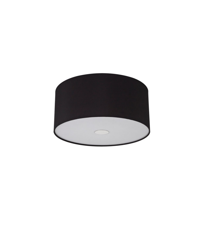 Baymont Polished Chrome 3 Light E27 Flush Ceiling With 40cm x 18cm Dual Faux Silk Shade Black/Green Olive-4